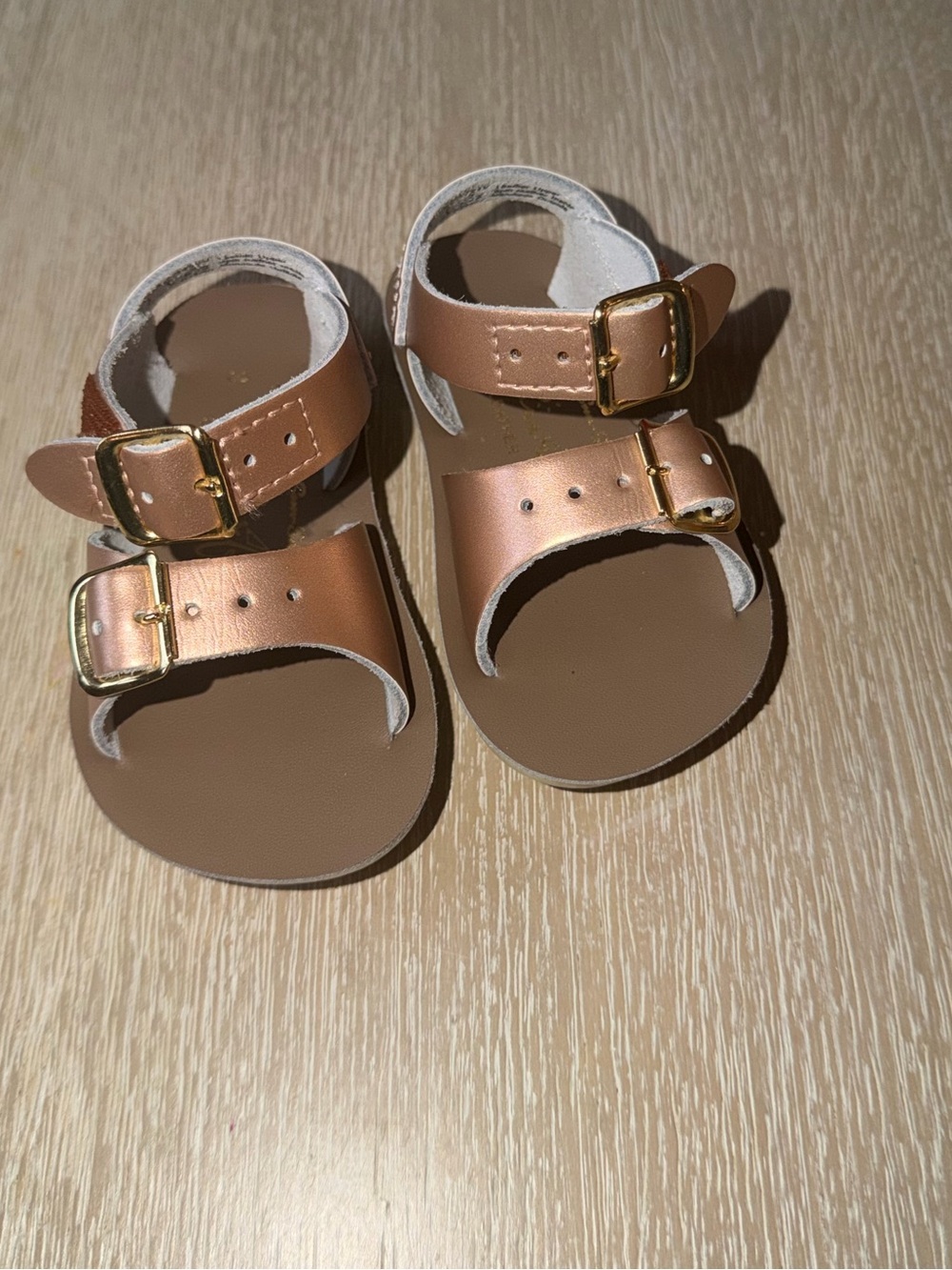 Saltwater Sandals Sun-San Surfer Rose Gold size 3
